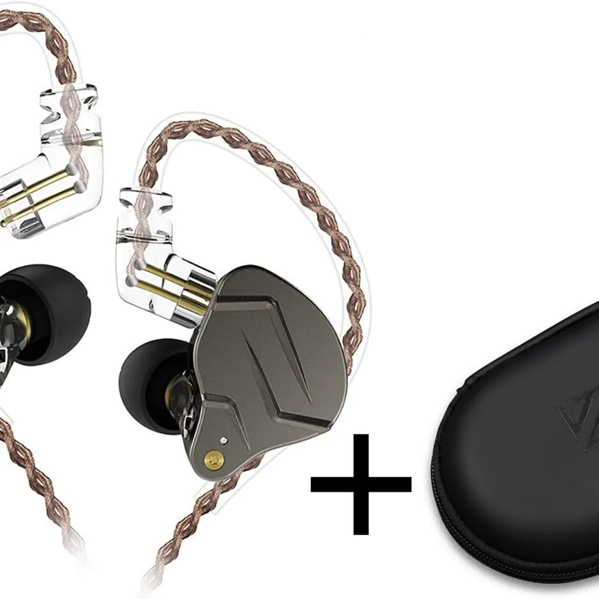 KZ - Audifono ZSN PRO con Microfono - Gris Y Estuche de Regalo