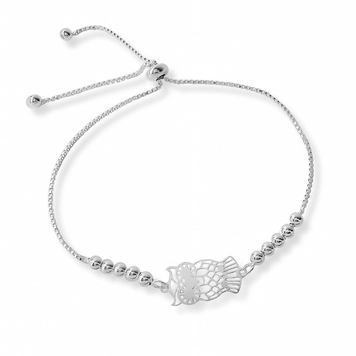 AMBAR JOYERIA - Pulsera de Plata 925 Buho Sabiduria Regulable Silver