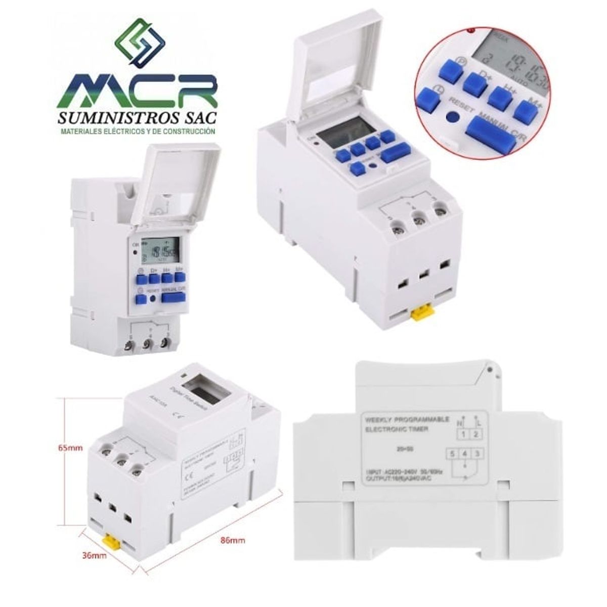 GENERICO - Temporizador Digital con Horario Programable diario y semanal 220V