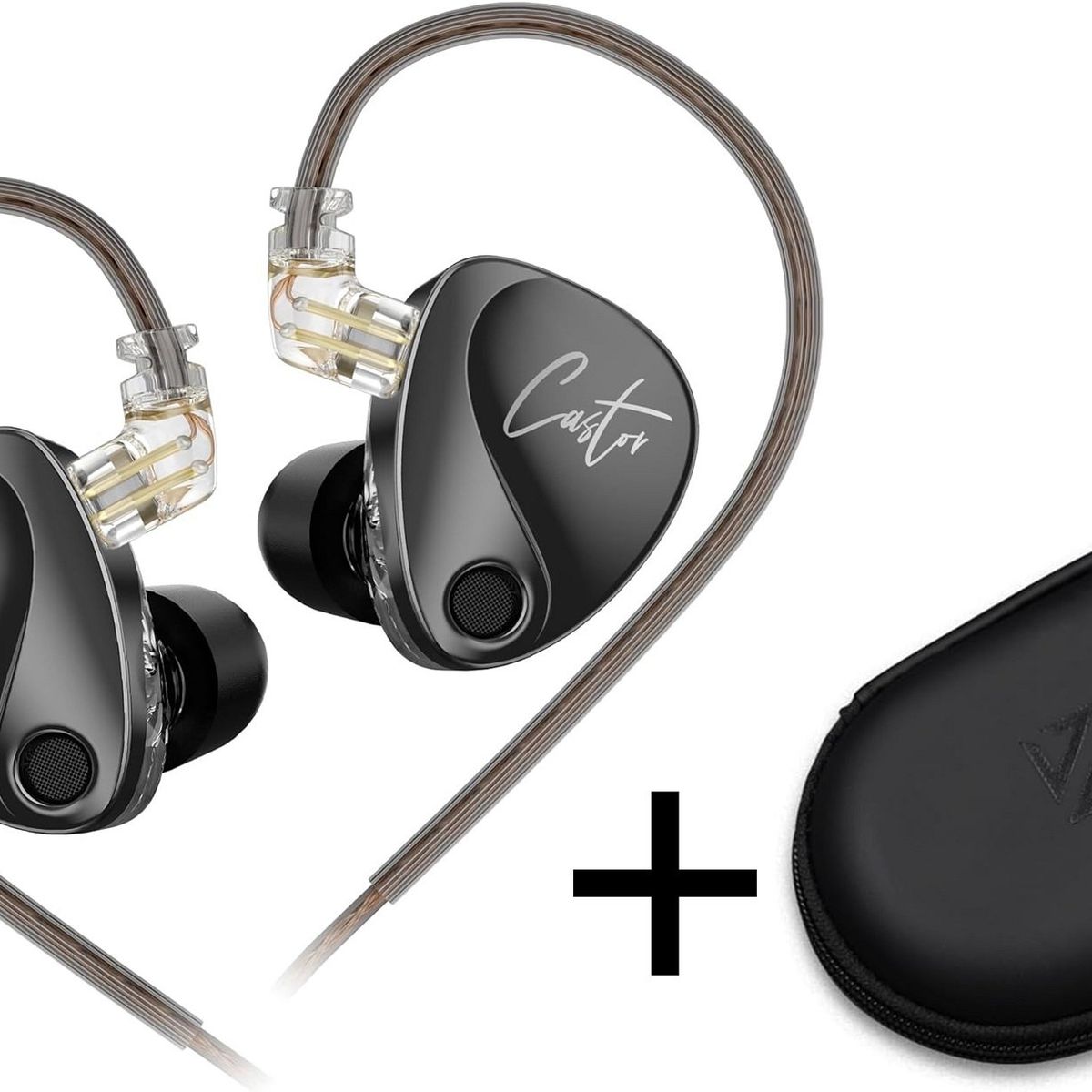 KZ - Audifonos KZ Castor Harman Bass Edition IEM con Micrófono y Estuche