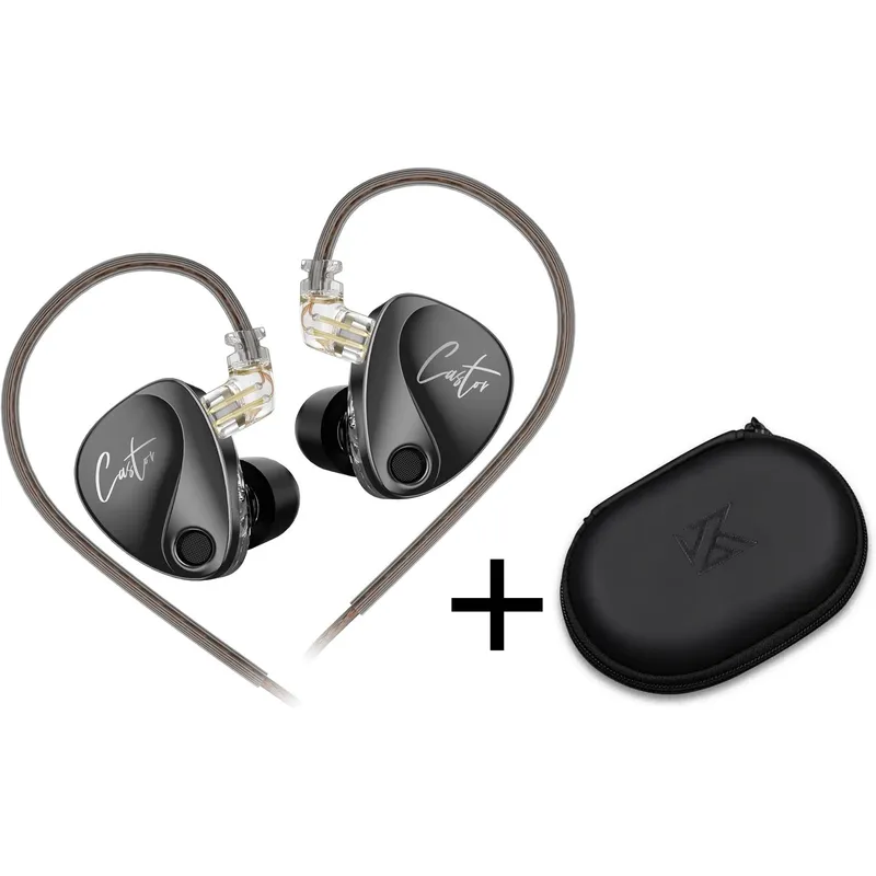 KZ - Audifonos KZ Castor Harman Bass Edition IEM con Micrófono y Estuche