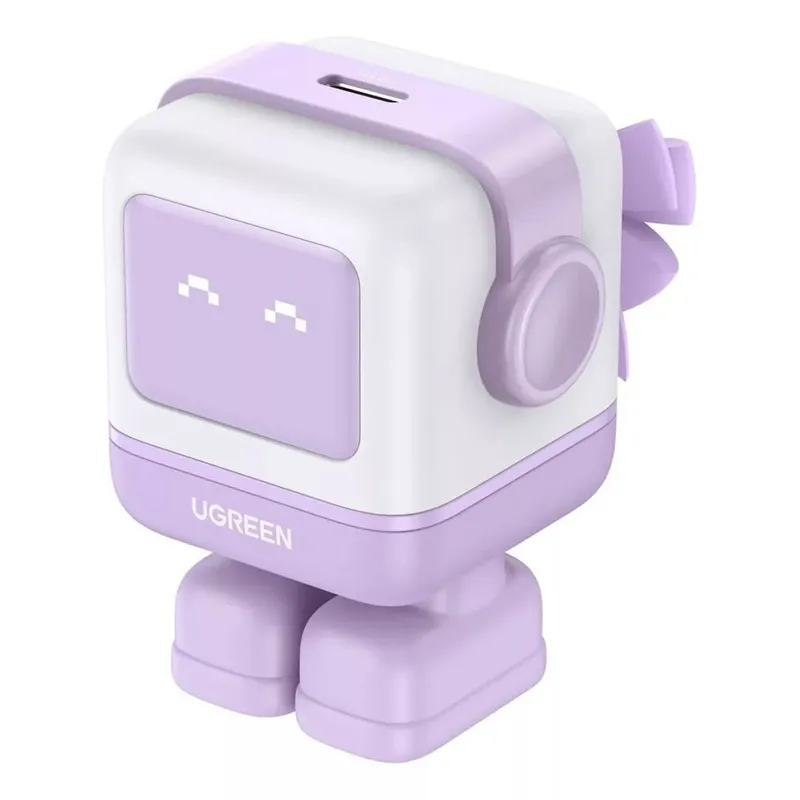 UGREEN - Cargador Tipo Usb C 30w Nexode Gan Robot Con Pantalla Purple Ugreen