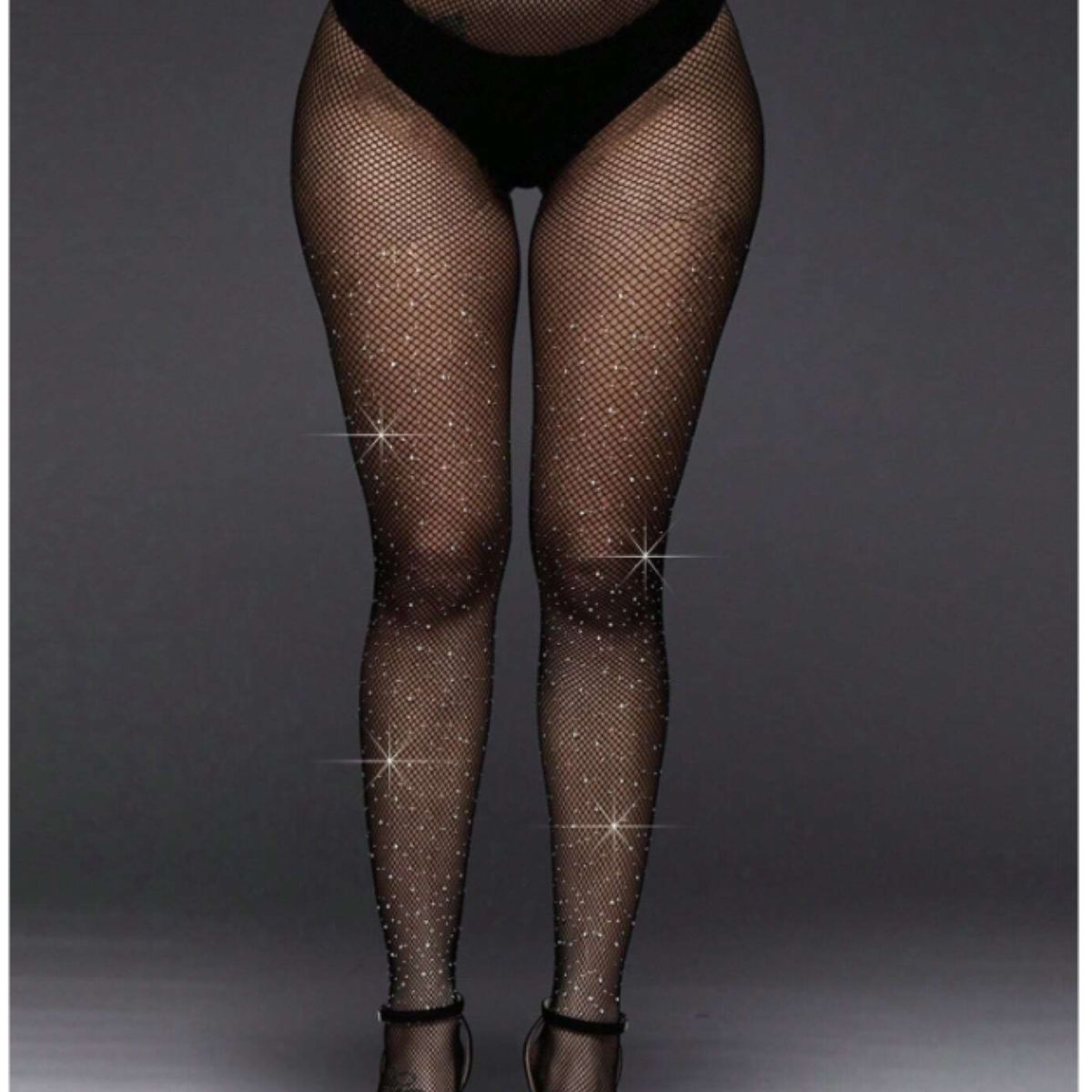 GENERICO - PANTIMEDIA LOLITAS NEGRO CON BRILLO