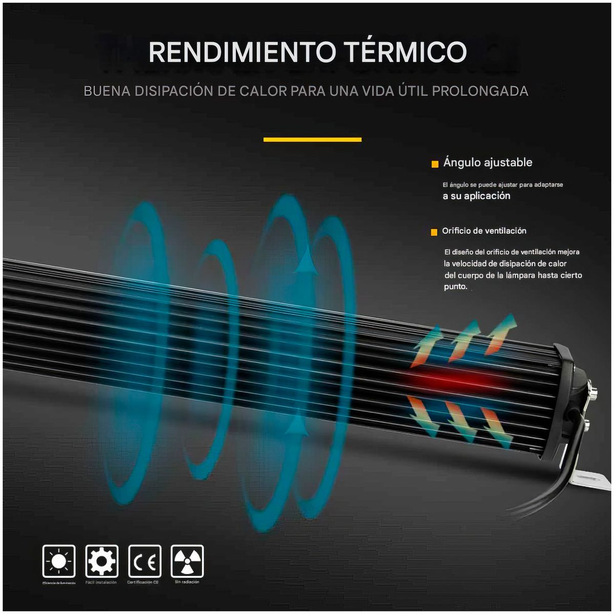 GENERICO - Luces LED Barra Dual 23CM Recto Multivoltaje 240W Luz Ambar-Blanco