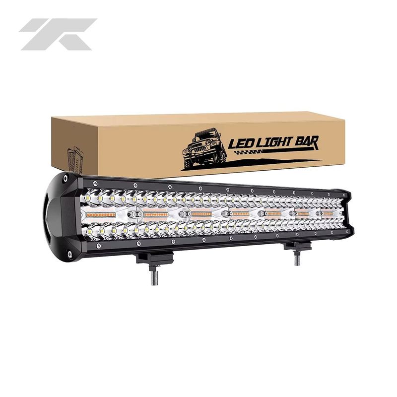 GENERICO - Luces Led Barra Dual 60cm Recto Multifunción Ámbar Blanco