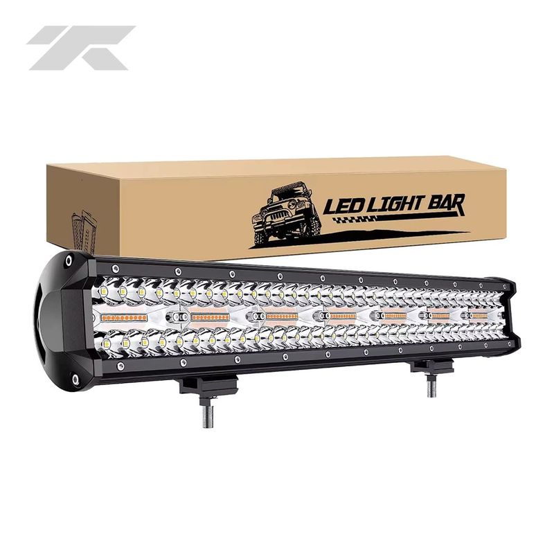 GENERICO - Luces Led Barra Dual 70cm Recto Multifunción Ámbar Blanco