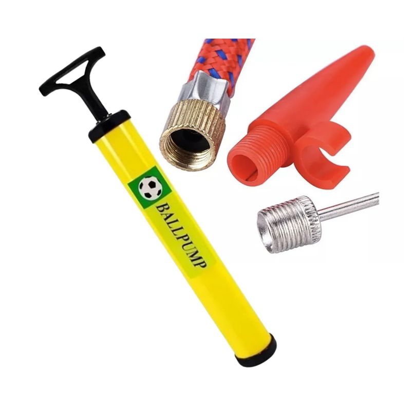 GENERICO - INFLADOR BOMBA DE MANO 28CM COLOR AMARILLO