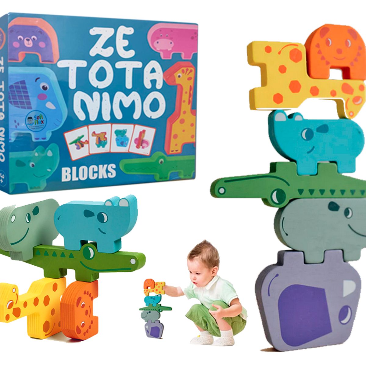 GENERICO - Zetotanimo Bloques Animalitos Juego Apilable Equilibrio