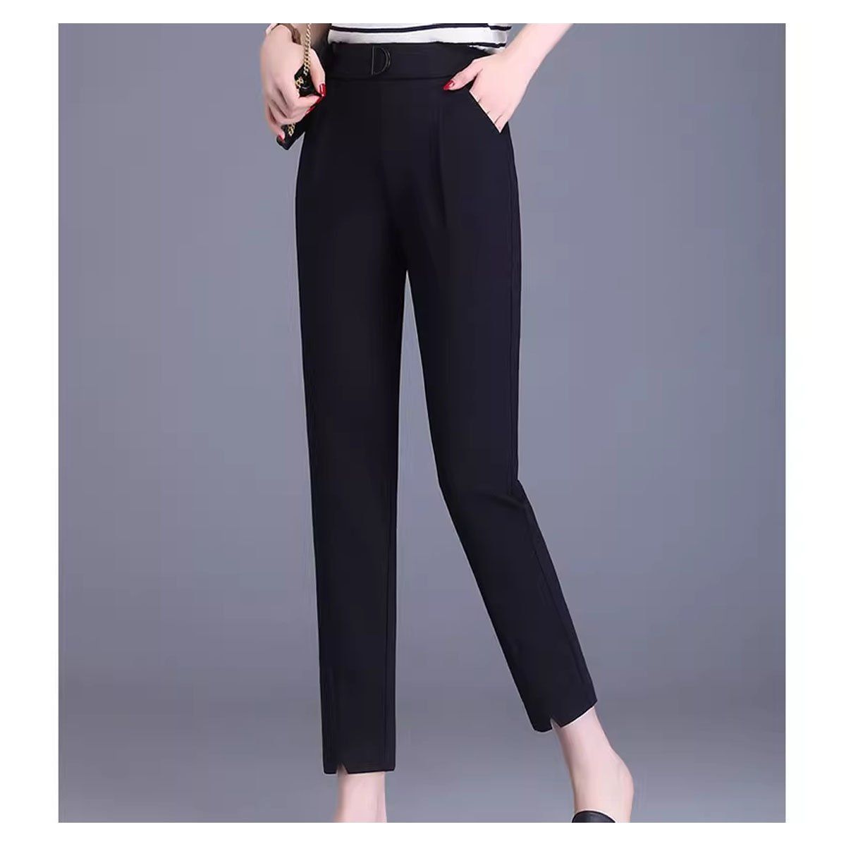 42AROZINA - moda mujer pantalones de traje rectos de mujer