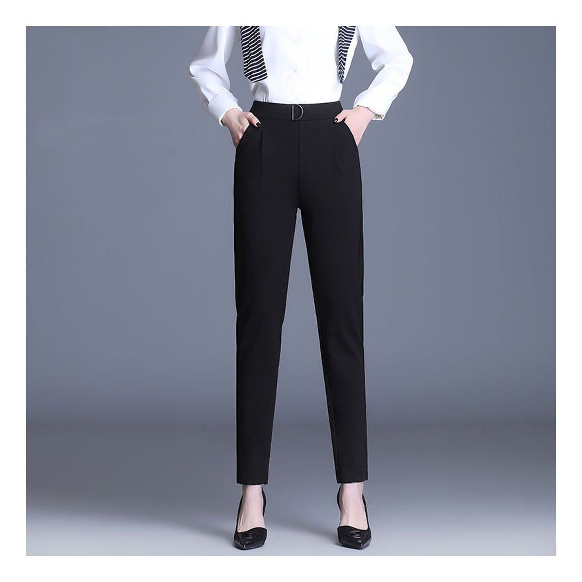 42AROZINA - moda mujer pantalones de traje rectos de mujer