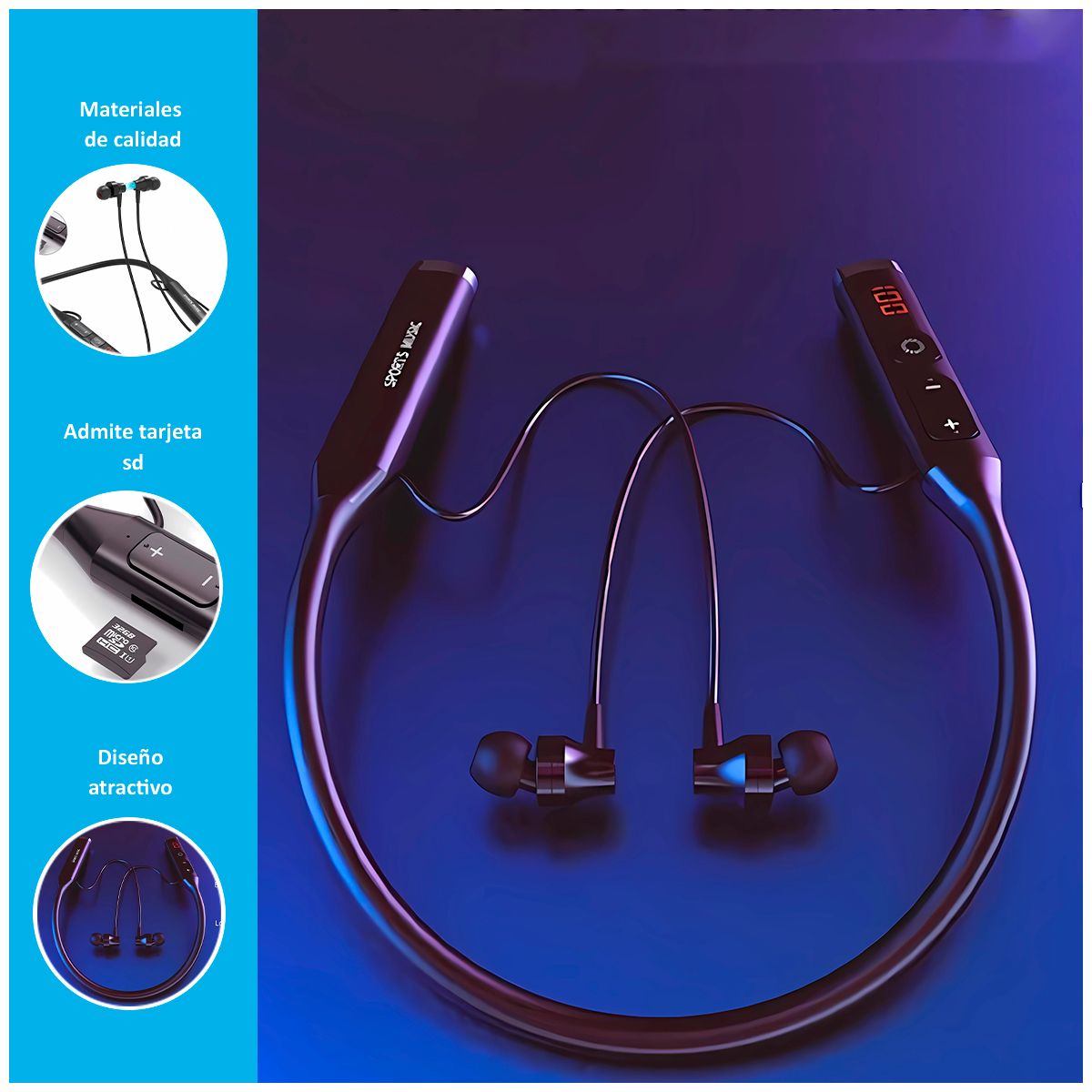 GENERICO - Audífonos Bluetooth 7VS Sports con Micrófono