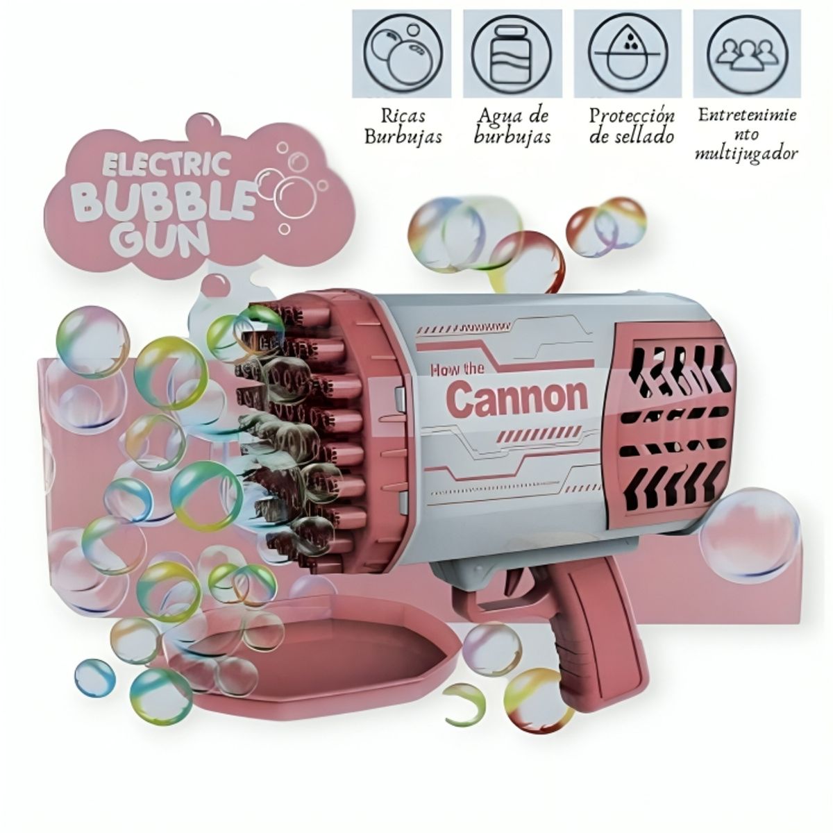 GENERICO - Cañón de 69 Burbujas de Juguete Pistola Juguete para Niños