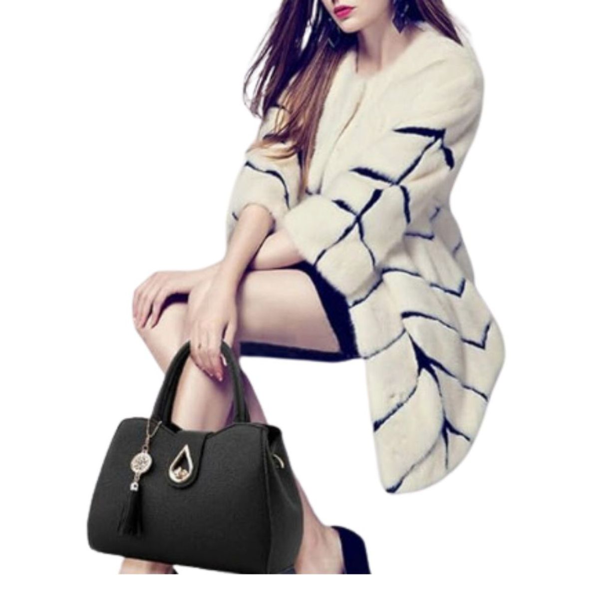 GENERICO - Bolso de cuero PU para mujer  bandolera de hombro europea.