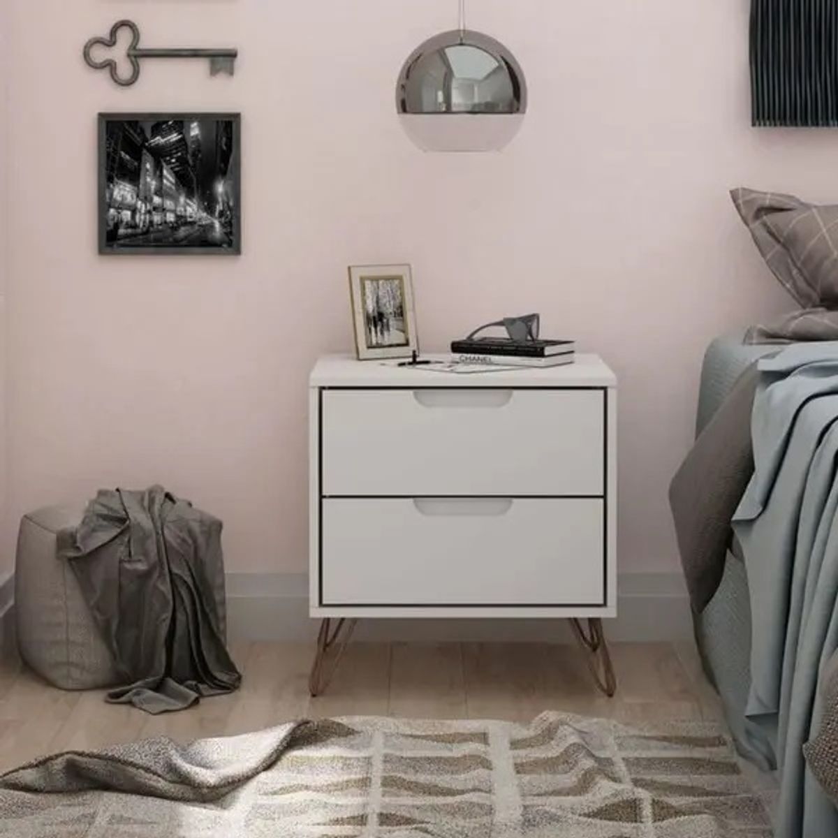 73 EXPERIENCE - Velador Lesly Color Blanco 73 Experience