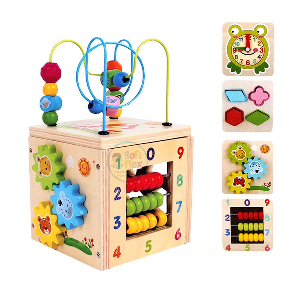 GENERICO - Cubo Multifuncion 5en1 Montessori Estimulacion Temprana