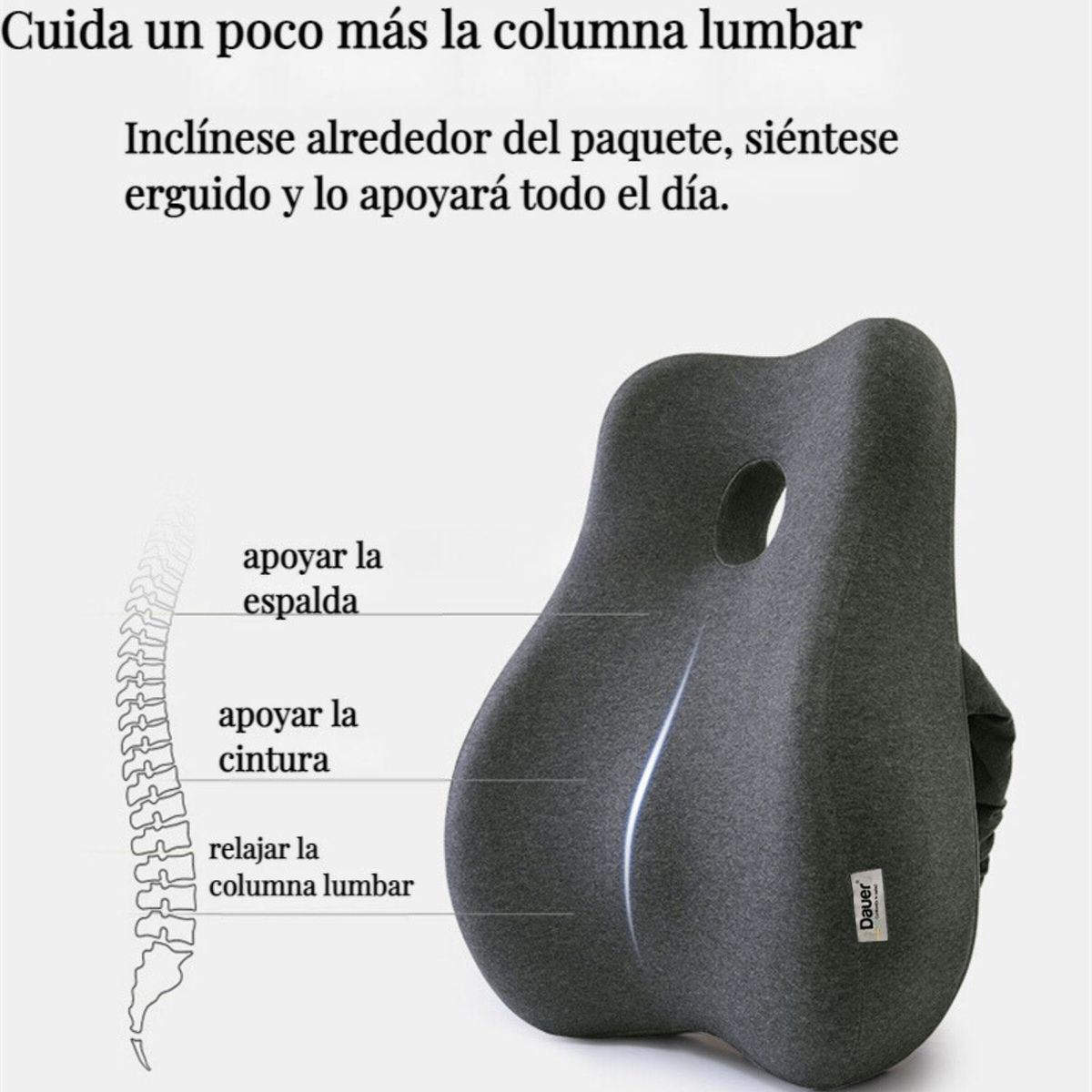 DAUER - Duo Cojines 3D Lumbar + Asiento Viscoelástico Bambu Ergonomico 2 en 1