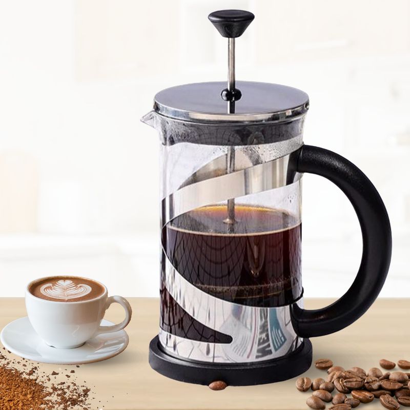 GENERICO - Cafetera de Prensa Francesa de Acero Inoxidable Liso de 1 litro