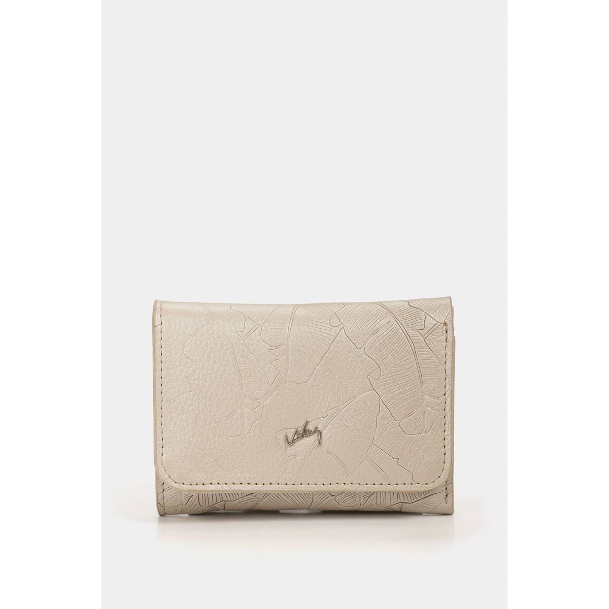 VELEZ - Vélez Billetera Colory Cuero Mujer Placa Palmeras Dorado