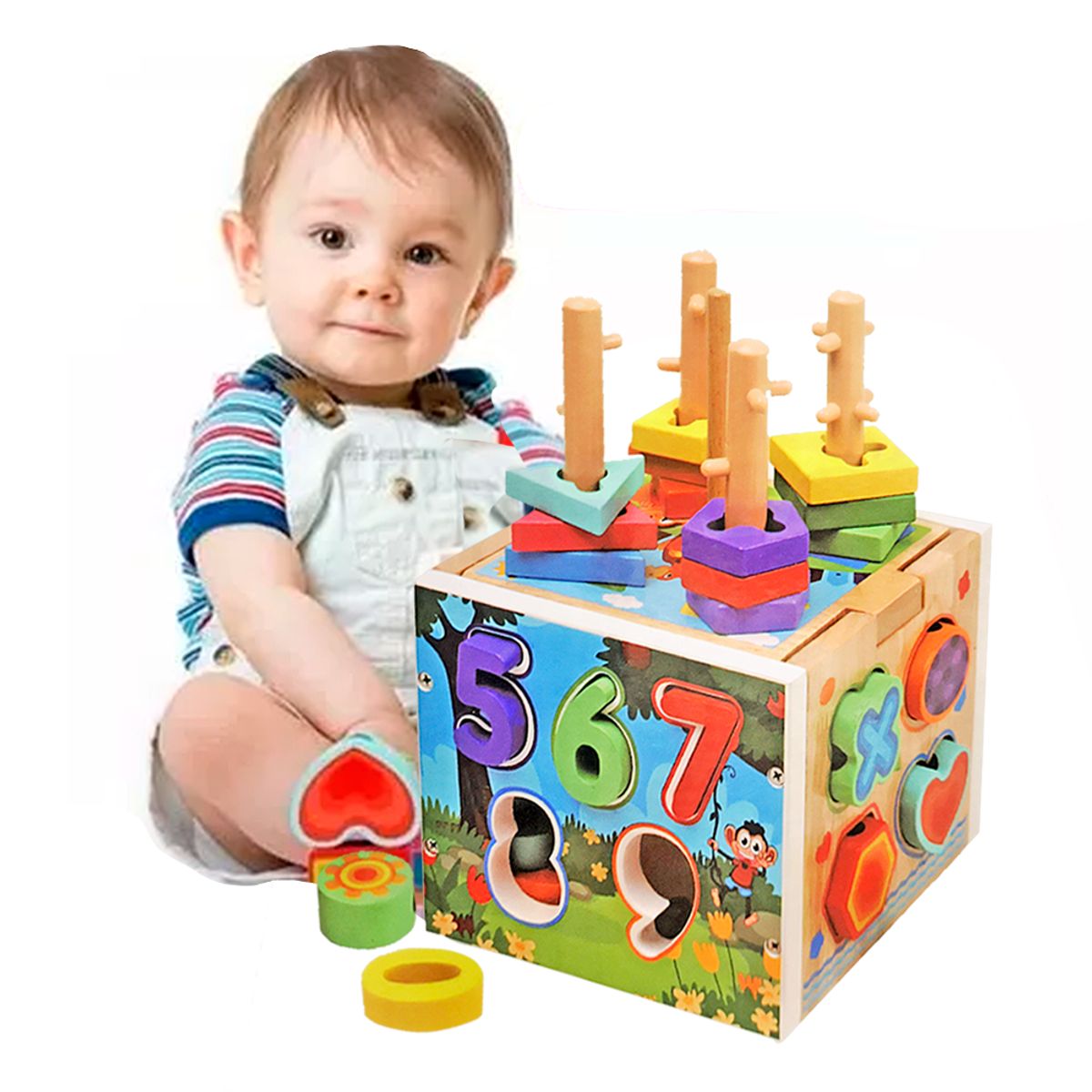 GENERICO - Cubo Multifuncion Montessori Estimulacion Temprana