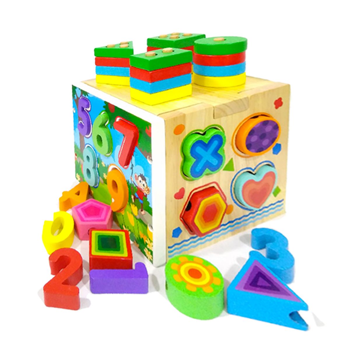 GENERICO - Cubo Multifuncion Montessori Plantado Estimulacion Temprana