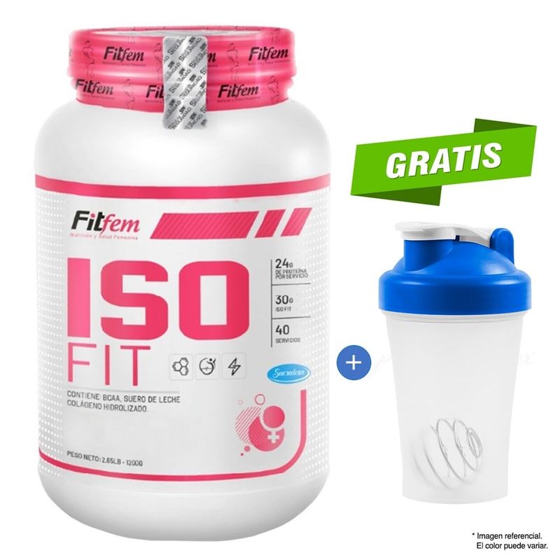 FITFEM - PROTEÍNA ISOLATADA ISOFIT 1100 GRAMOS FITFEM VAINILLA MÁS SHAKER