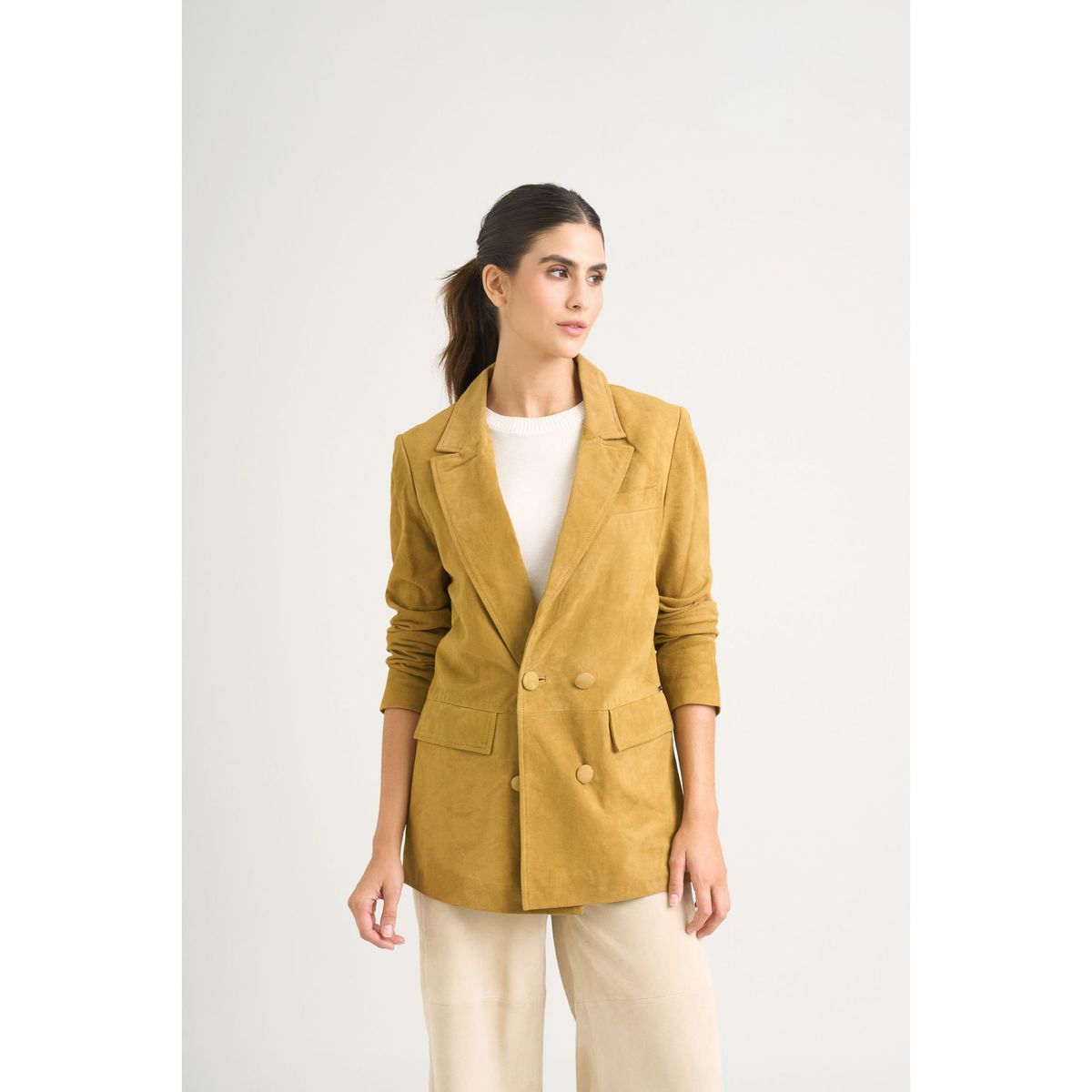 VELEZ - Vélez Blazer En Gamuza Ovina Para Mujer Zarzamora Verde