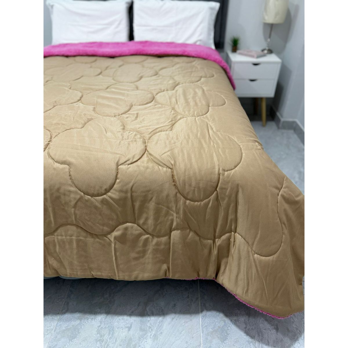 NANCY'S COLLECTION - Edredón Liso Acolchado Con Sherpa Nancy´s 1.5 Plz