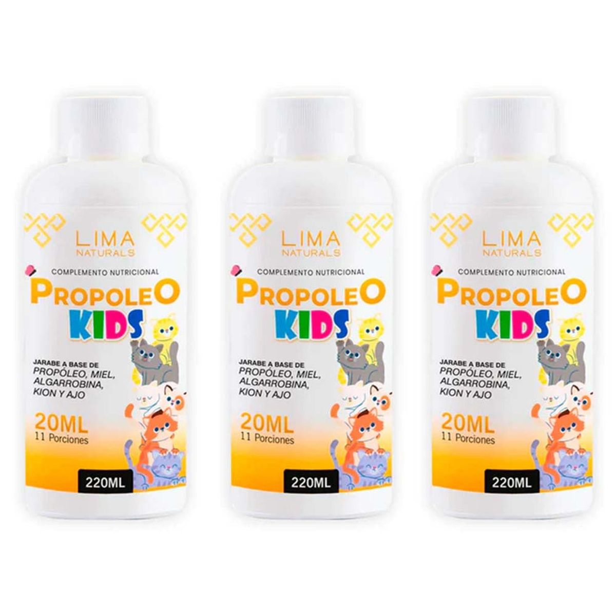 LIMA NATURALS - Propóleo Niños Lima Naturals 220 mL Pack x 3