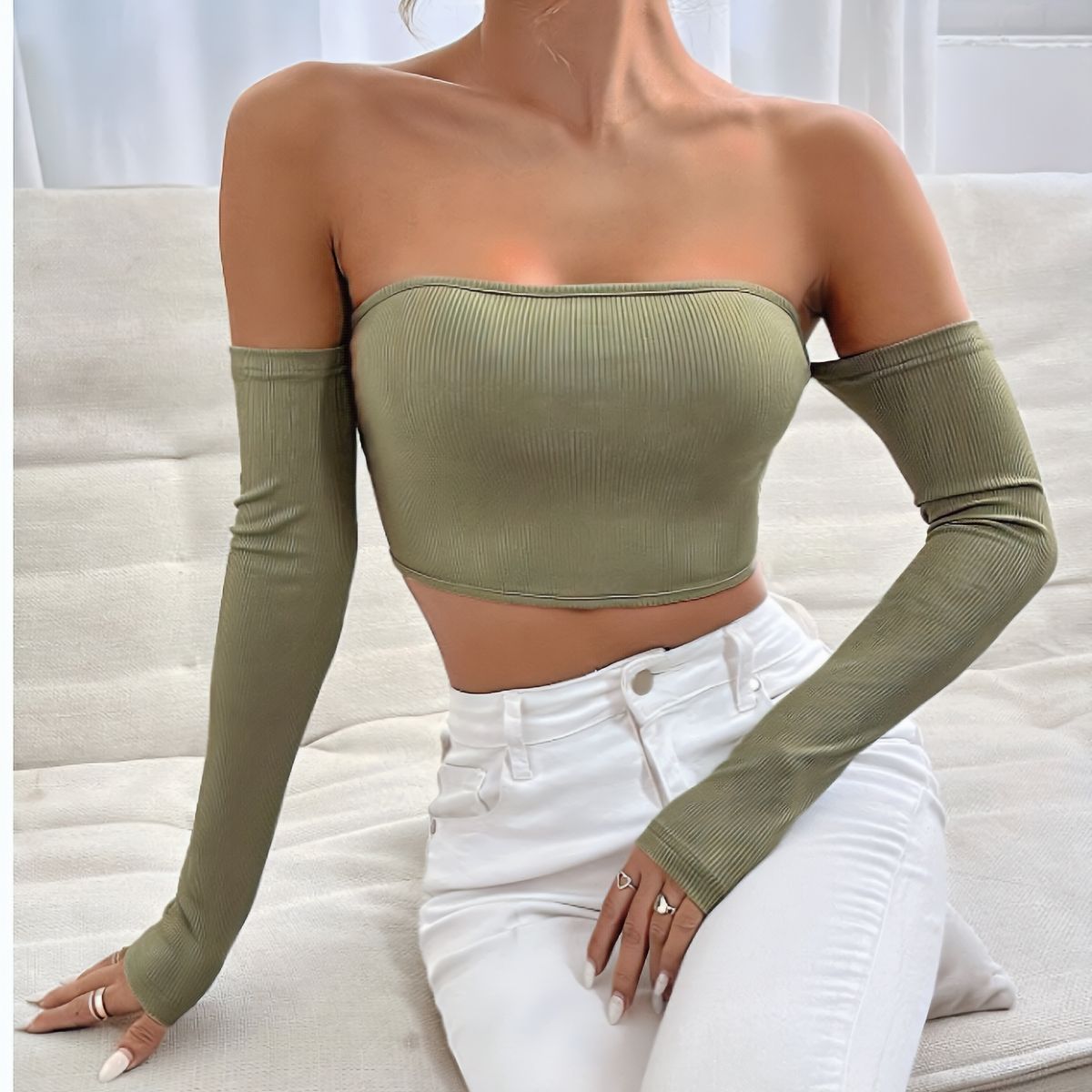 GENERICO - TOP LOLITAS VERDE LATIN MANGA LARGA