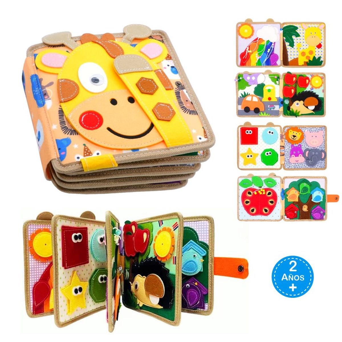 EDUCA - Libro Montessori de Fieltro para Niños - Explora y Aprende