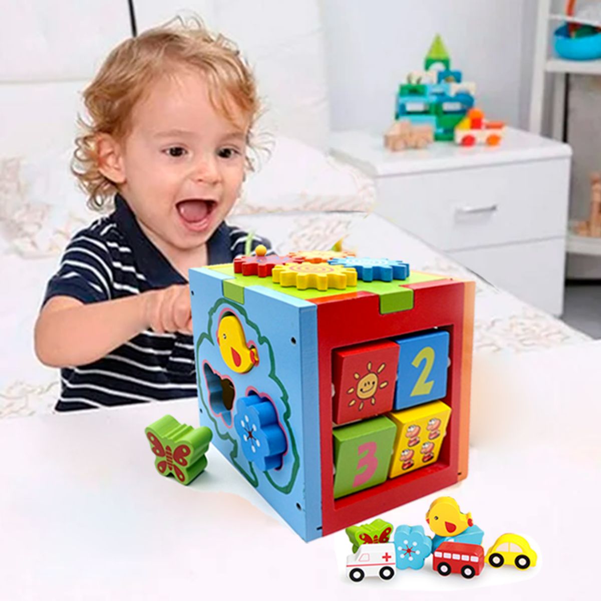 GENERICO - Cubo Multifuncion Giratorio Montessori