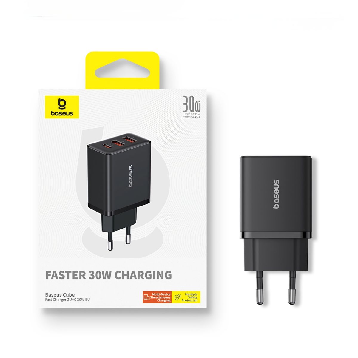 BASEUS - BASEUS CARGADOR DE PARED 30W CARGA RAPIDA