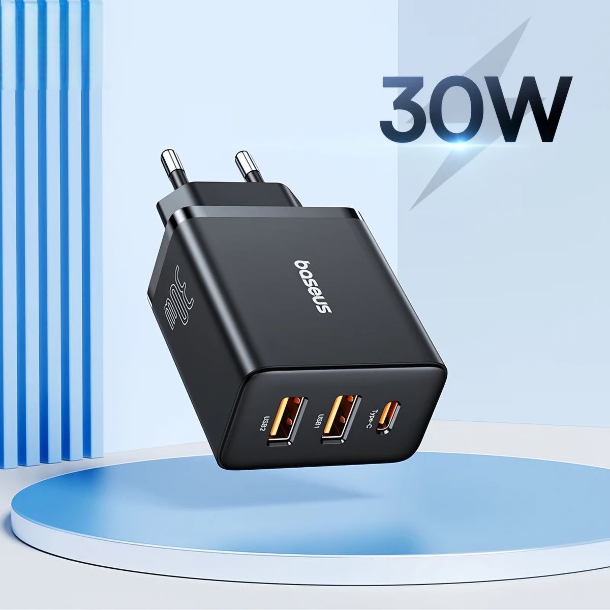 BASEUS - BASEUS CARGADOR DE PARED 30W CARGA RAPIDA