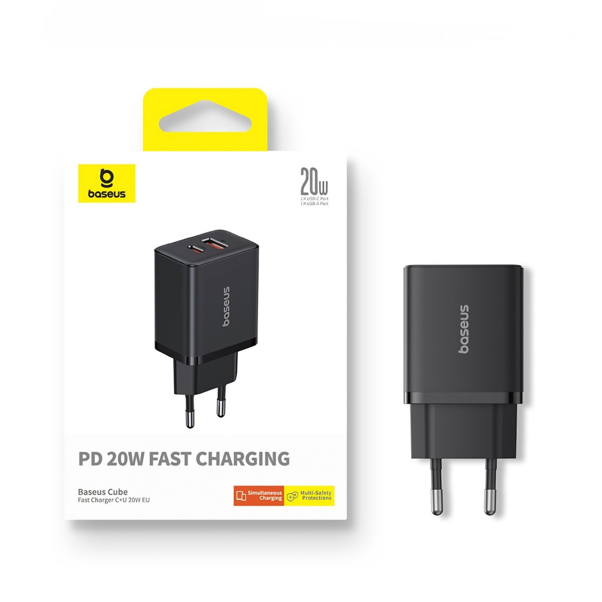 BASEUS - BASEUS CARGADOR DE PARED 20W CARGA RAPIDA