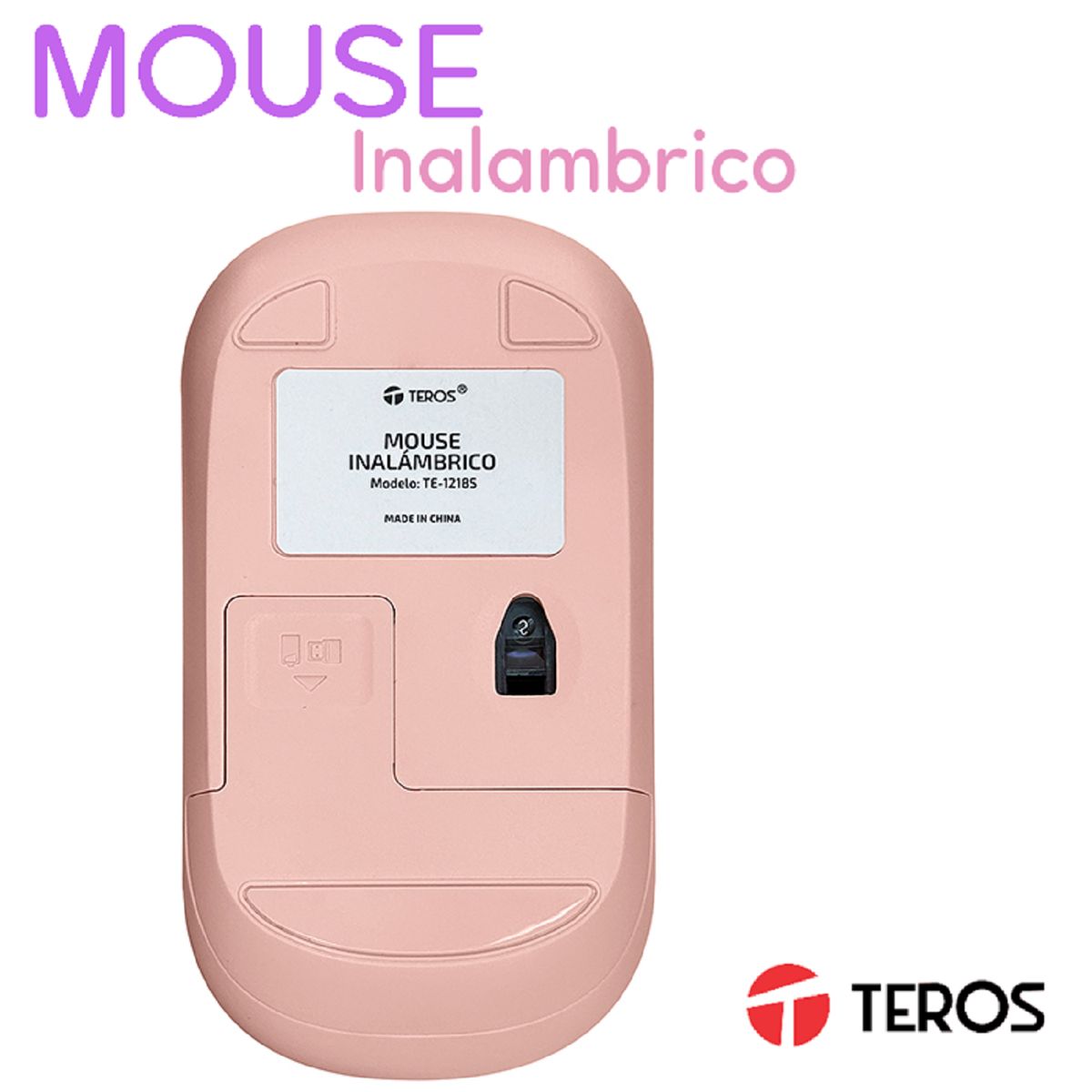 TEROS - Mouse rosado TEROS TE1218S conexion inalambrica, 1000 DPI , 3 botones