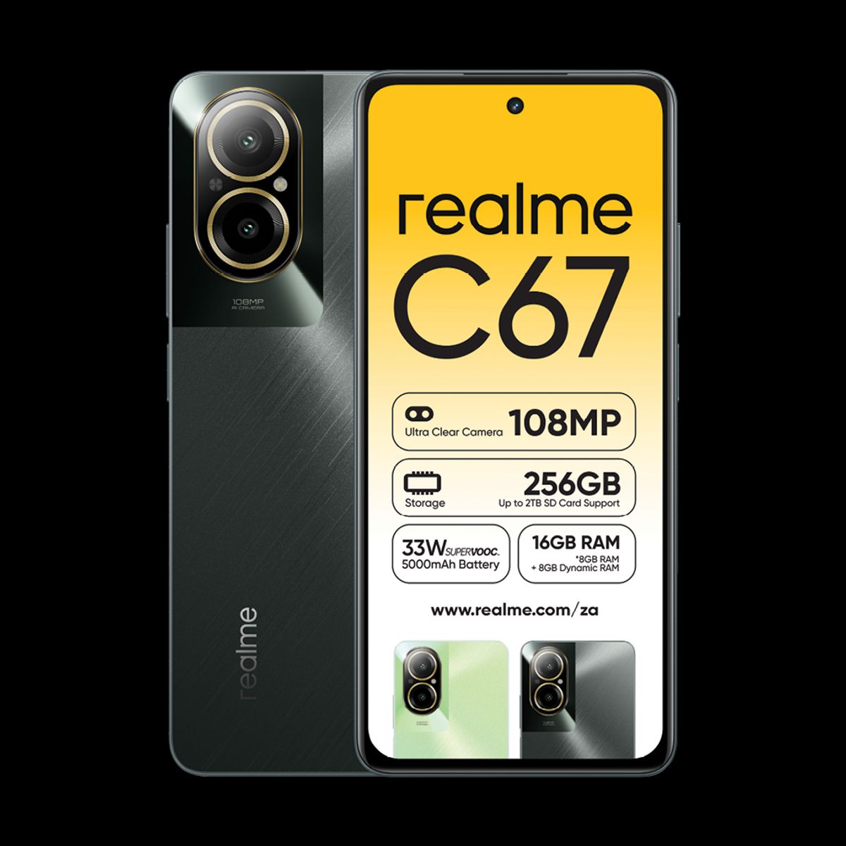 REALME - SMARTPHONE REALME C67  256GB ROM+ 16GB RAM (8GB+ 8GB Extended) / BLACK ROCK