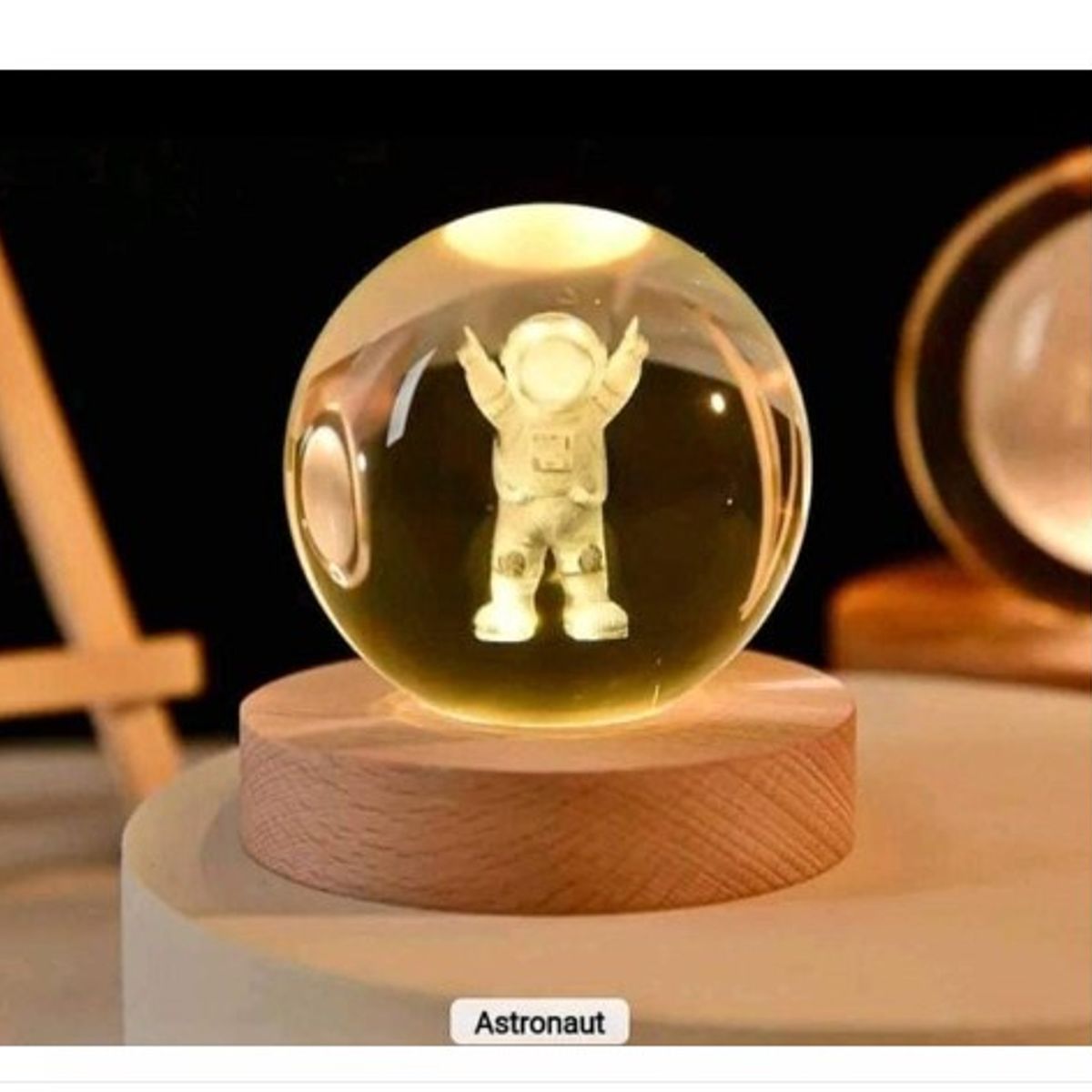 GENERICO - Esfera Con Diseño ASTRONAUTA 3D Mini Lámpara De Luz Cálida