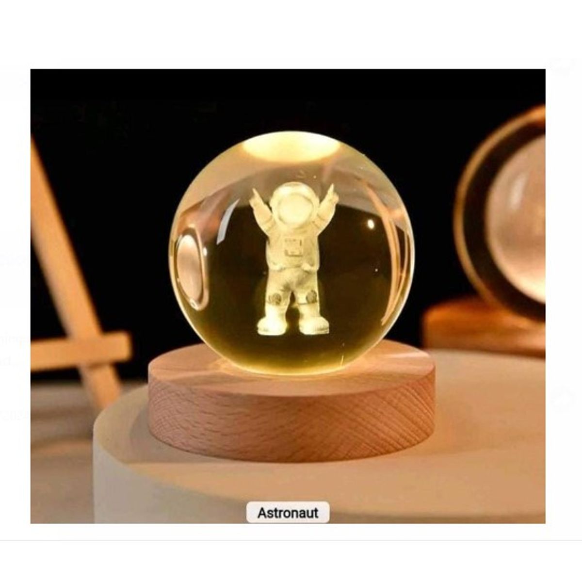 GENERICO - Esfera Con Diseño ASTRONAUTA 3D Mini Lámpara De Luz Cálida