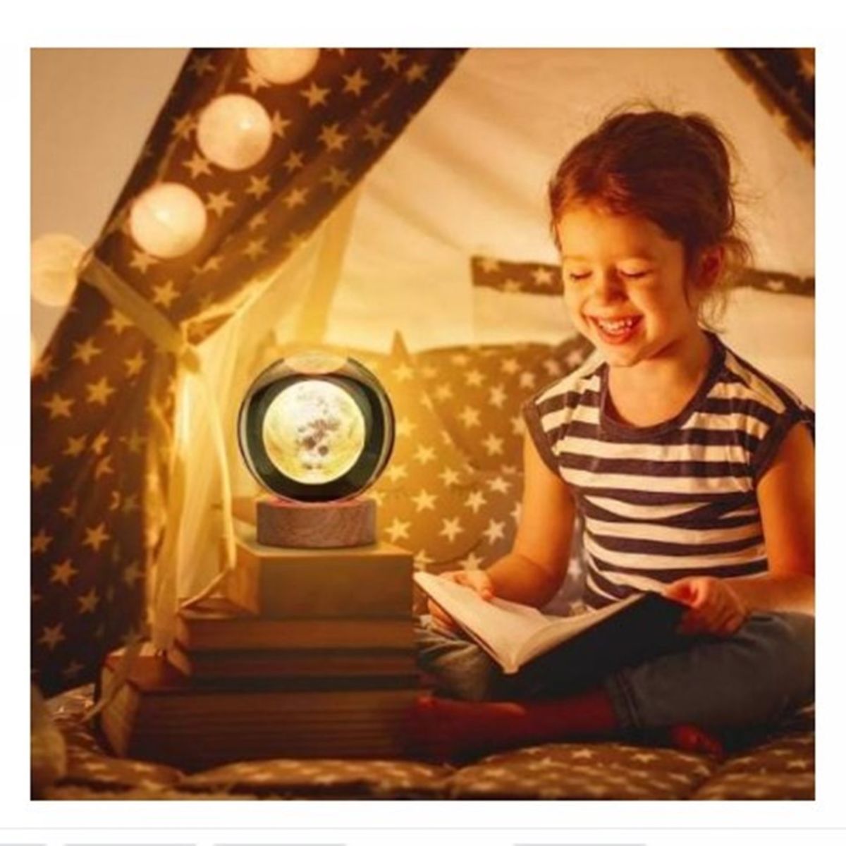 GENERICO - Esfera Con Diseño ASTRONAUTA 3D Mini Lámpara De Luz Cálida