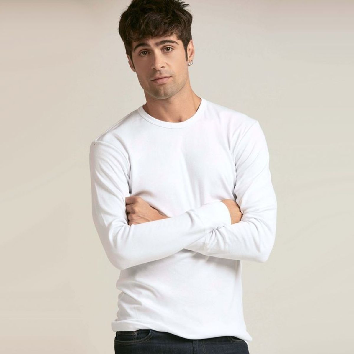GENERICO - Polo Camiseta Calentador térmico para Hombre Blanco Micro Polar