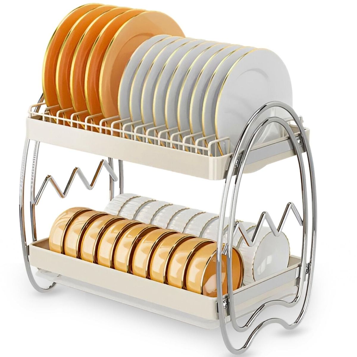 MINARI - Secaplatos 2 Niveles Organizador de Platos Premium 12E