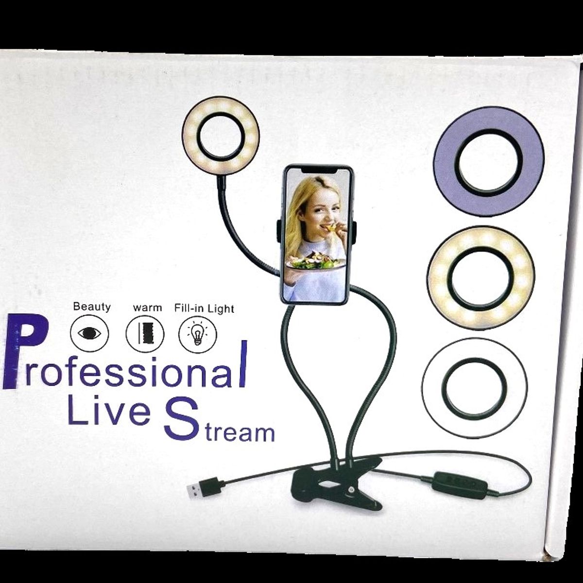 GENERICO - ANILLO DE LUZ PARA SELFIES PROFESIONAL CON SOPORTE PARA TELÉFONO