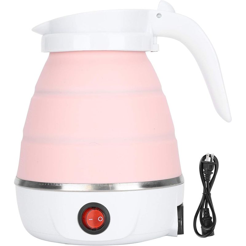 GENERICO - Hervidor Rosa De Agua Eléctrico Plegable De Silicona 600ml