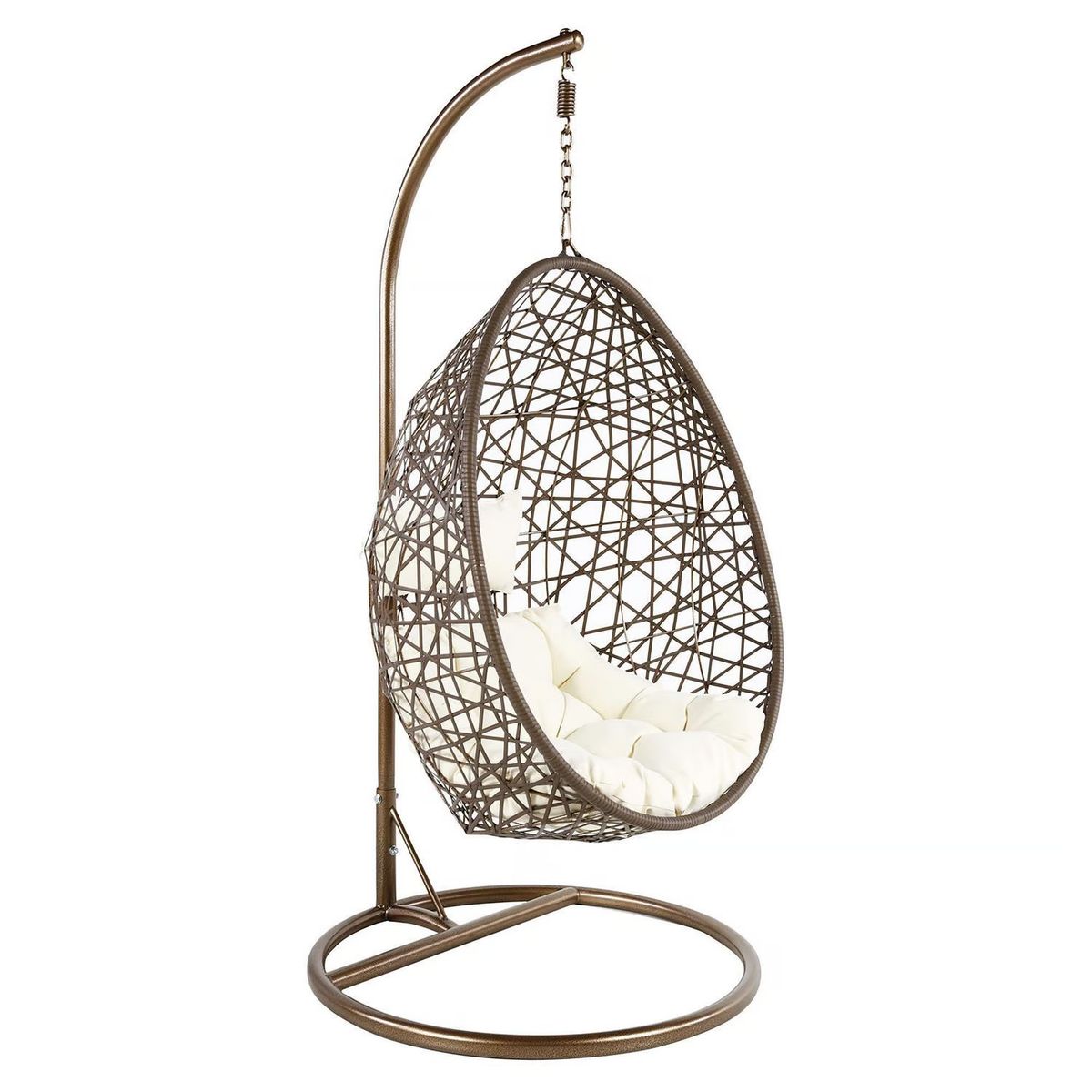 BUYPAL - Silla Colgante de Poliratán Forma de Huevo con Soporte