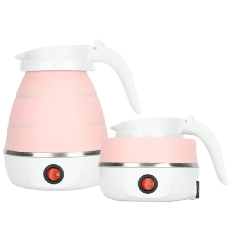 GENERICO - Hervidor De Agua Eléctrico Rosado Plegable De Silicona - 600ml