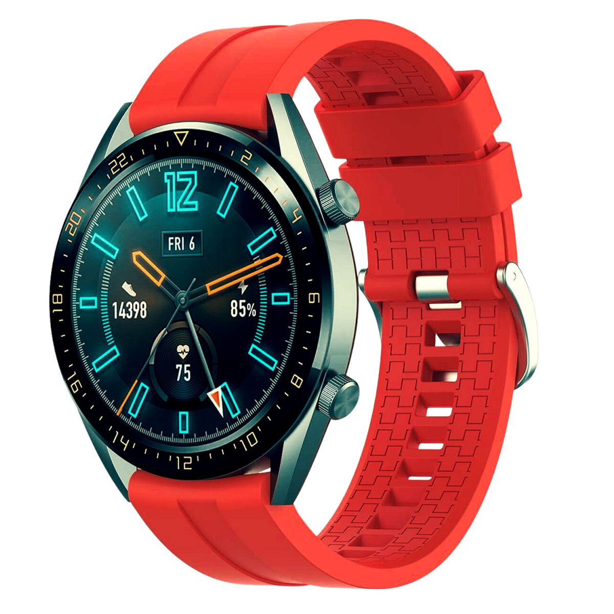 GENERICO - CORREA SILICONA PARA HUAWEI WATCH GT3 46MM ROJO