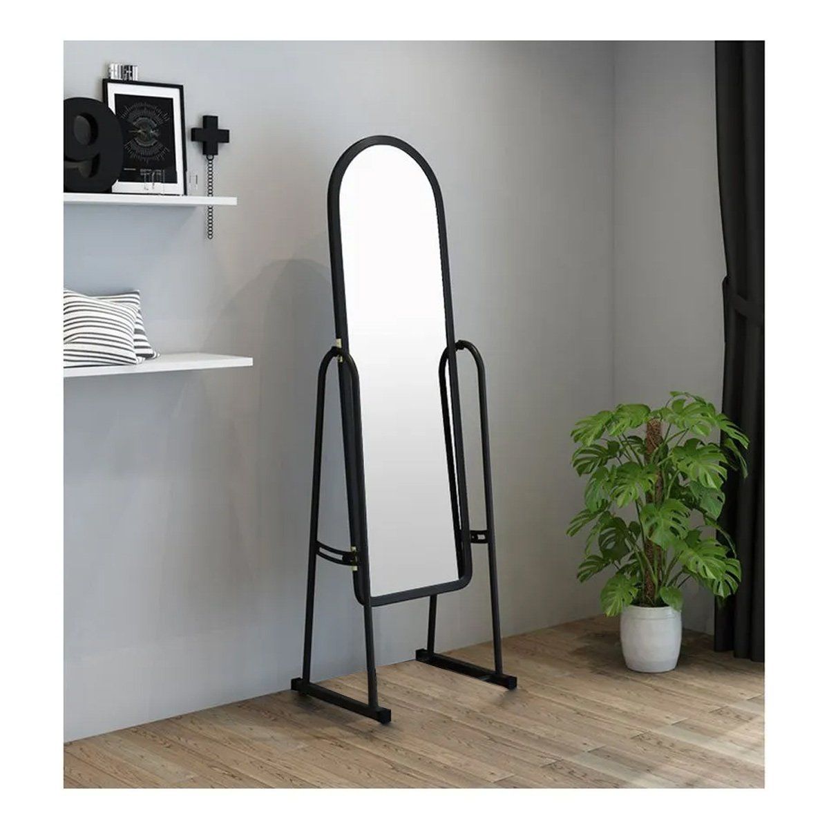 GRETAIL - Espejo Movible Negro Dormitorio Sala 159cm x 37cm