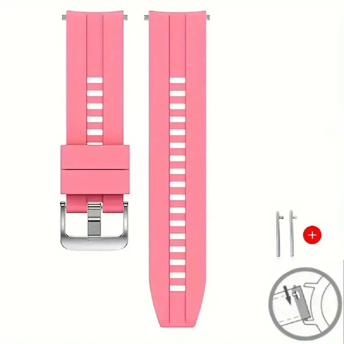 GENERICO - CORREA SILICONA PARA HUAWEI WATCH GT3 46MM ROSADO