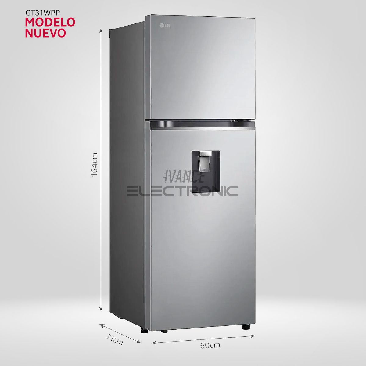 LG - Refrigeradora LG GT31WPP Top Freezer Door Cooling 314 Litros Plateada_.