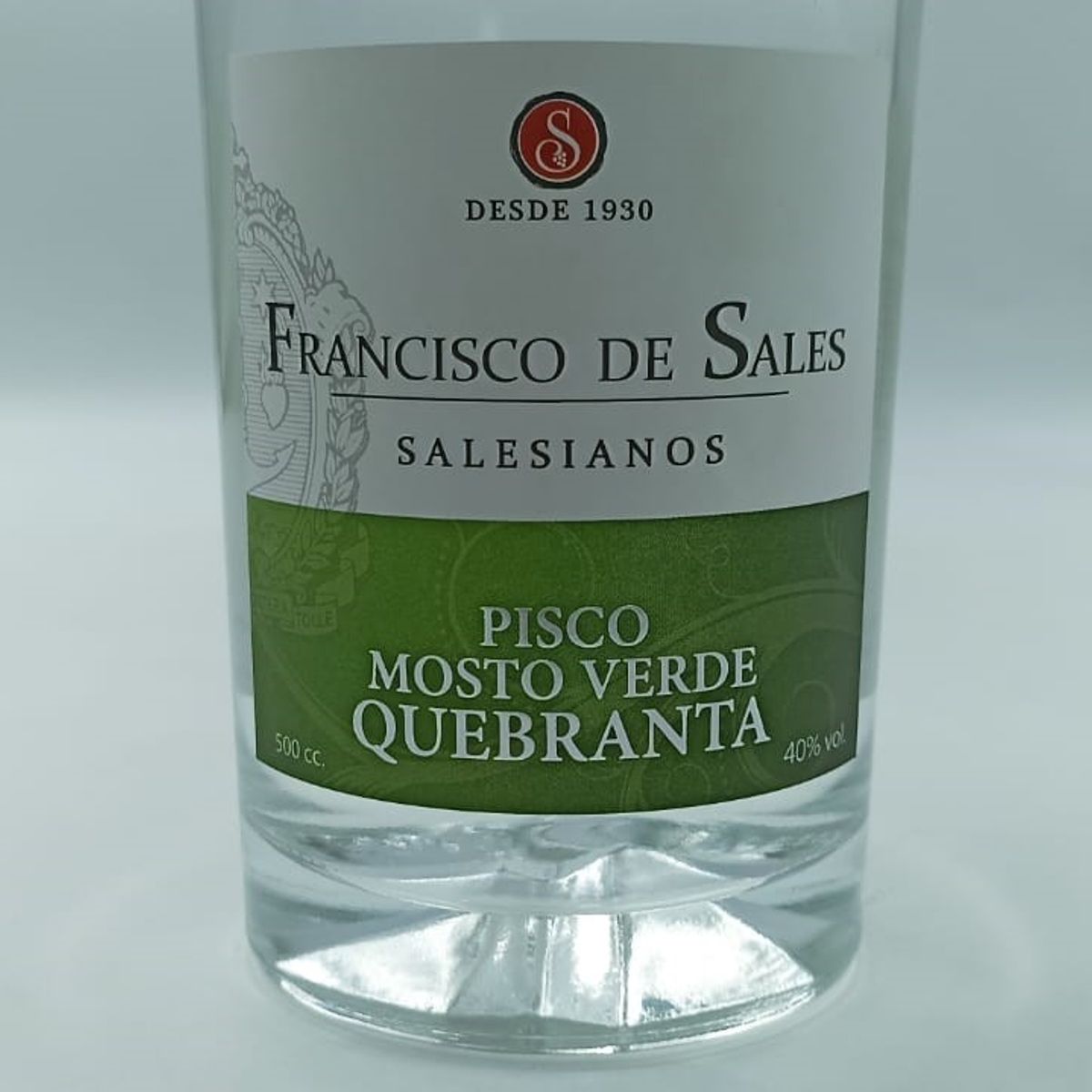 FRANCISCO DE SALES - PISCO MOSTO VERDE QUEBRANTA  FRANCISCO DE SALES x 500 ml.
